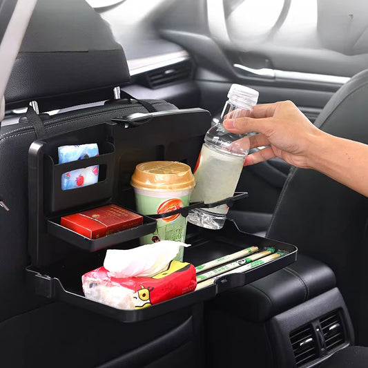 Car Back Seat Tray Auto Dining Folding Table Car Back Seat Food Tray Drink Cup Cell Phone Holder Shelf Car Interior Accessories