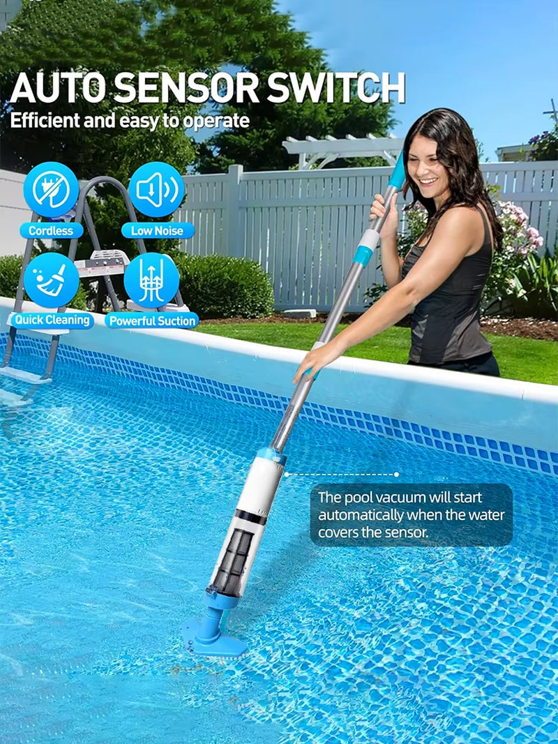3 in 1 Cordless Rechargeable Pool Vacuum Cleaner Handheld Pool Cleaner Suitable for Spa Center Bathtub Sand Debris
