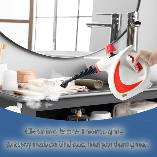 Steam Cleaner, 1050W Handheld Steamer Cleaner for Cleaning with 9 Pcs Accessories/14 Oz Tank, Steamer for Home,Tile,Floor,Car,Red
