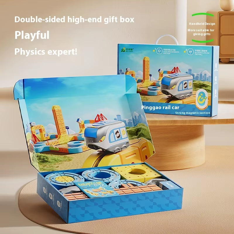 STEM Montessori Toy Electric Magnetic Track Train for Kids - DIY Tracks, Brain Development Learning Set, Baby Christmas Gift Toy